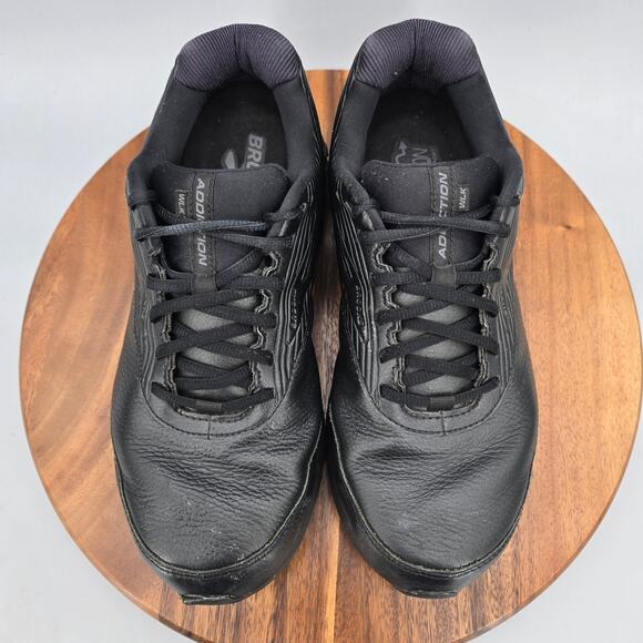 Brooks Addiction Walker 2 Shoes Mens 11.5 2E Black Leather Athletic Sneakers main image 8